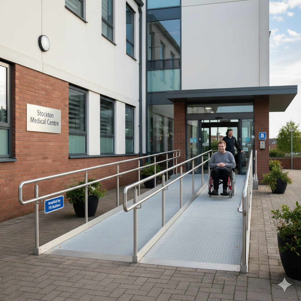 Part M compliant wheelchair ramp